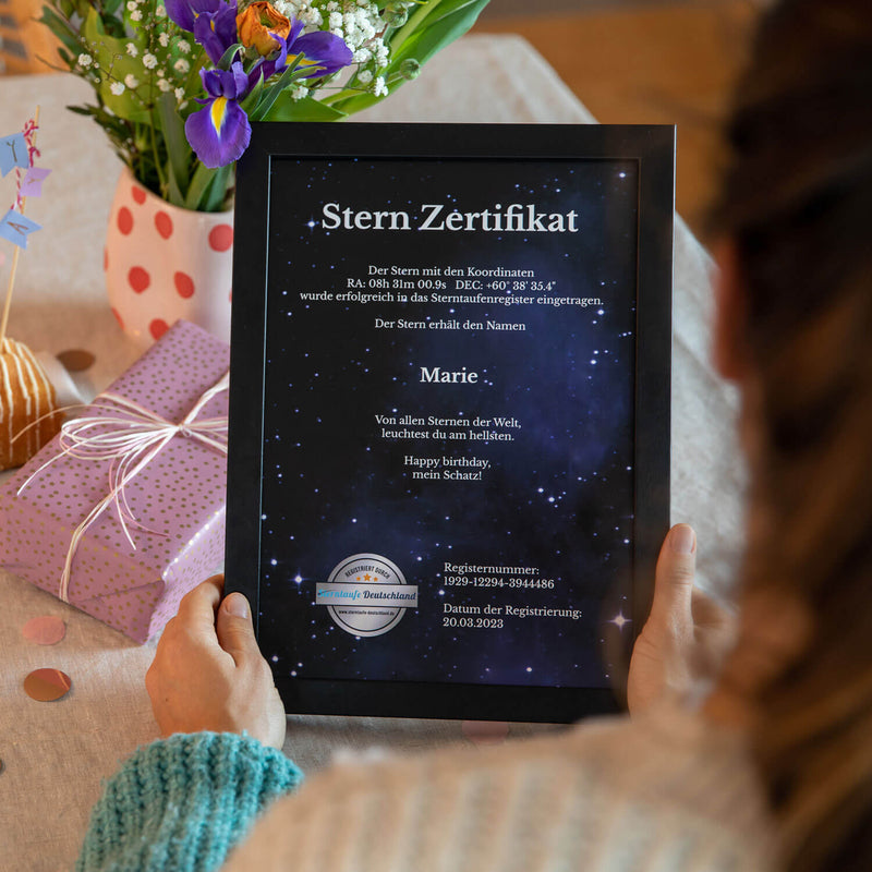 Sterntaufe - Hochwertige Dokumente & Digitales Erlebnis - Personalisiertes  Geschenk